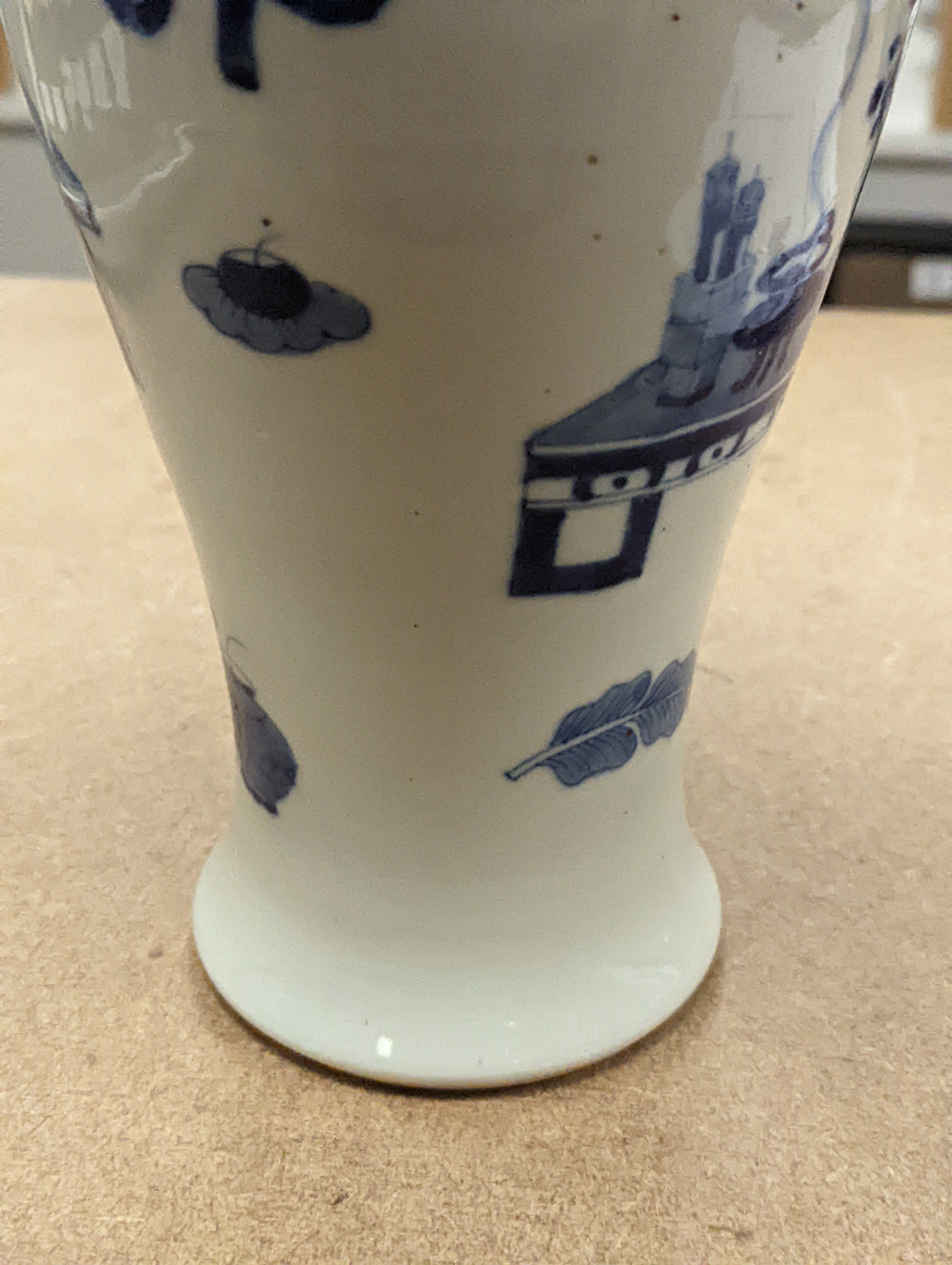 A Chinese underglaze blue baluster vase, 30 cms high.